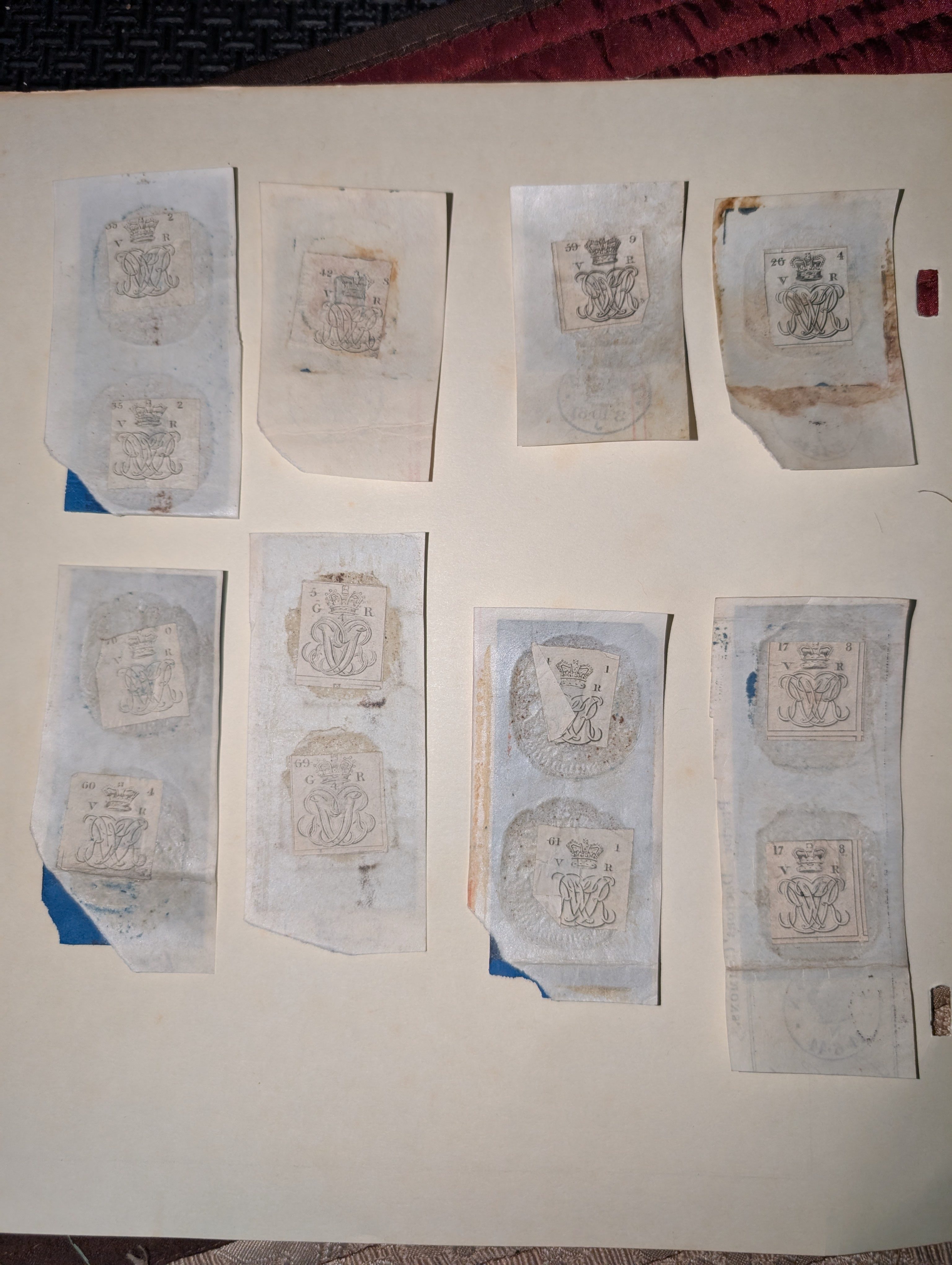 A review of Great Britain blue embossed Revenue and Duty stamps.